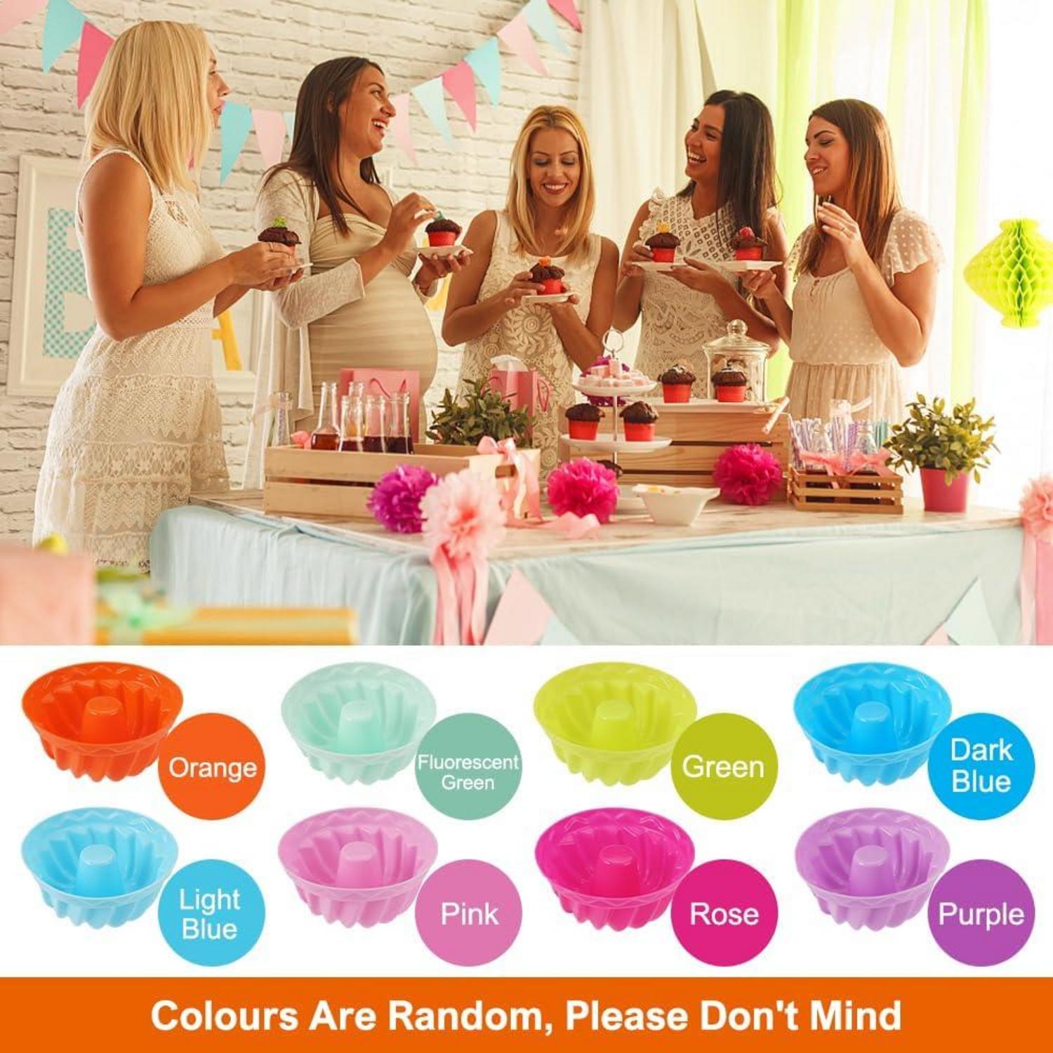 24er Mini Gugelhupfform Silikon Backform Set BPA-frei Kuchen Dessert Gelee