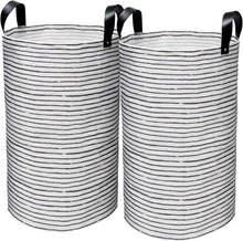 Faltbarer Wäschekorb 2er Set 60L Schwarz PU-Ledergriff wasserdicht