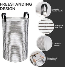 Faltbarer Wäschekorb 60L 2 Stück wasserdicht schwarz Laundry