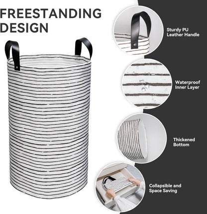 Faltbarer Wäschekorb 60L 2 Stück wasserdicht schwarz Laundry