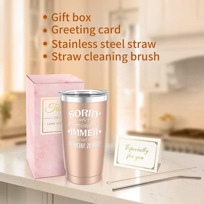 Beste Freundin Geschenke Tasse 20oz Travel Mug Lustig Roségold Personalisiert