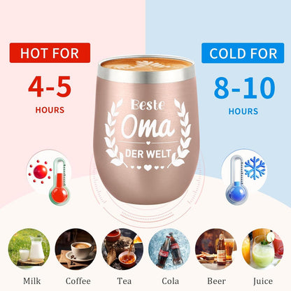 Edelstahl Thermobecher für Oma 360ml Travel Mug Geschenk Weihnachten