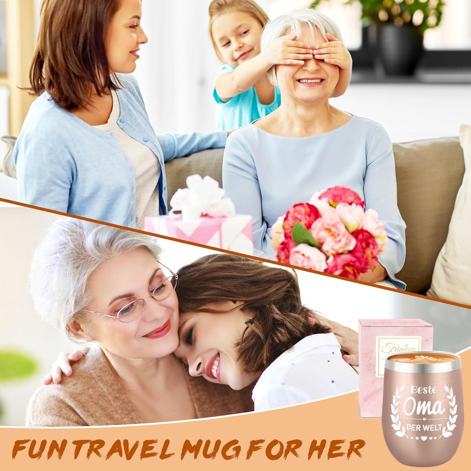 Thermobecher Oma Geschenk 360ml Edelstahl Kaffeebecher Personalisiert
