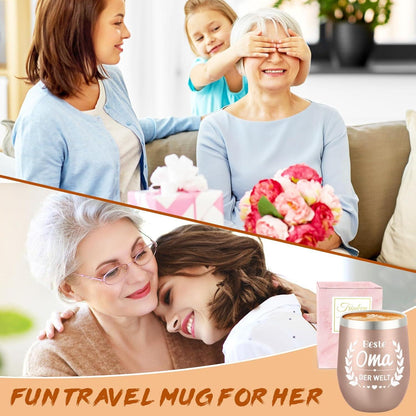 Thermobecher Oma Geschenk 360ml Edelstahl Kaffeebecher Personalisiert