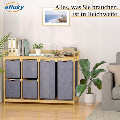 200L Wäschekorb mit 6 Fächern & Wäschesäcken