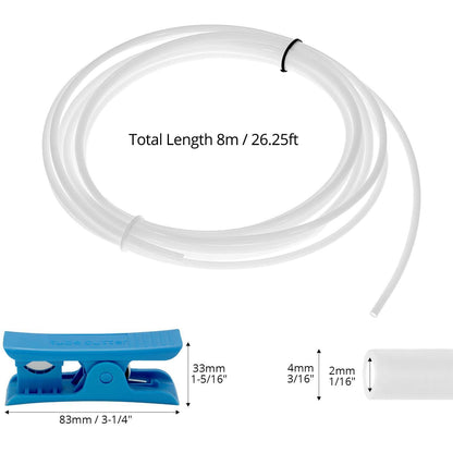 8m PTFE Teflonschlauch mit Schlauchschneider - 1.75mm