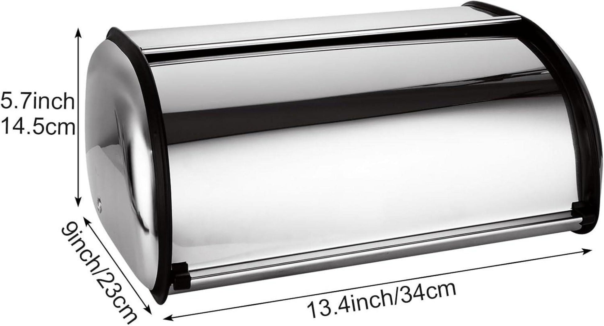 Brotkasten Silber Roll-Top Edelstahl 34x23x14.5cm