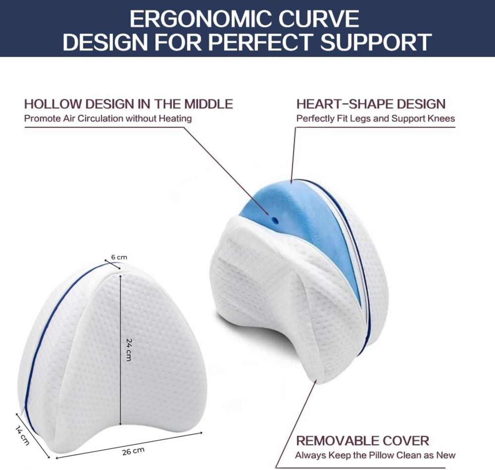 Ergonomisches Kniekissen für Seitenschläfer - Memory Foam Stützkissen