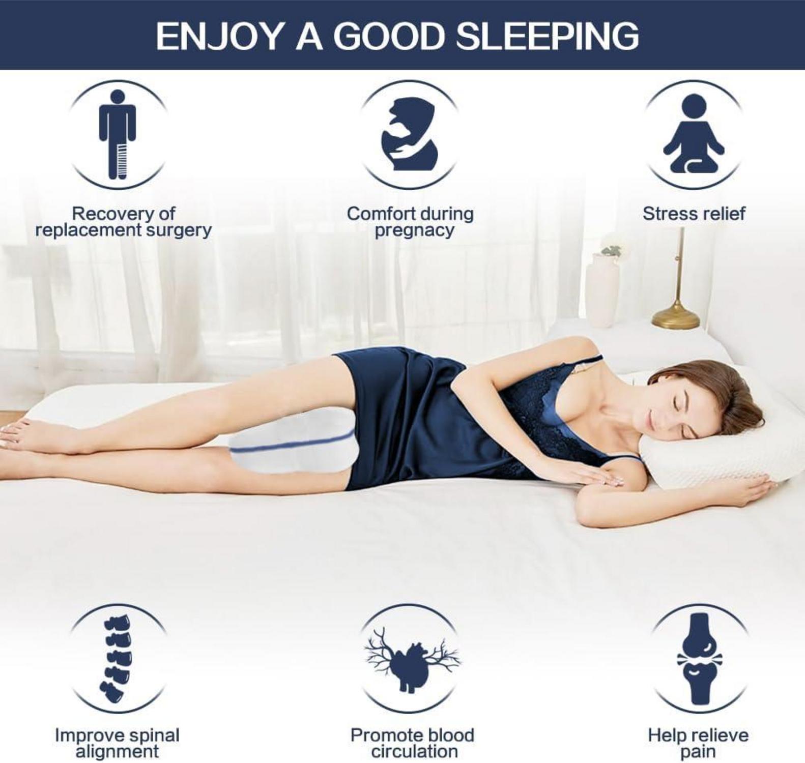ROXANEPIG Beinkissen Memory Foam stützt Beine, Knie & Rücken