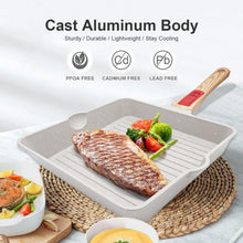 Grillpfanne 20x20 cm Abnehmbarer Griff Aluminium Steakpfanne