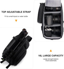 Kameratasche Wasserdicht SLR Tasche PU Fototasche Schwarz L