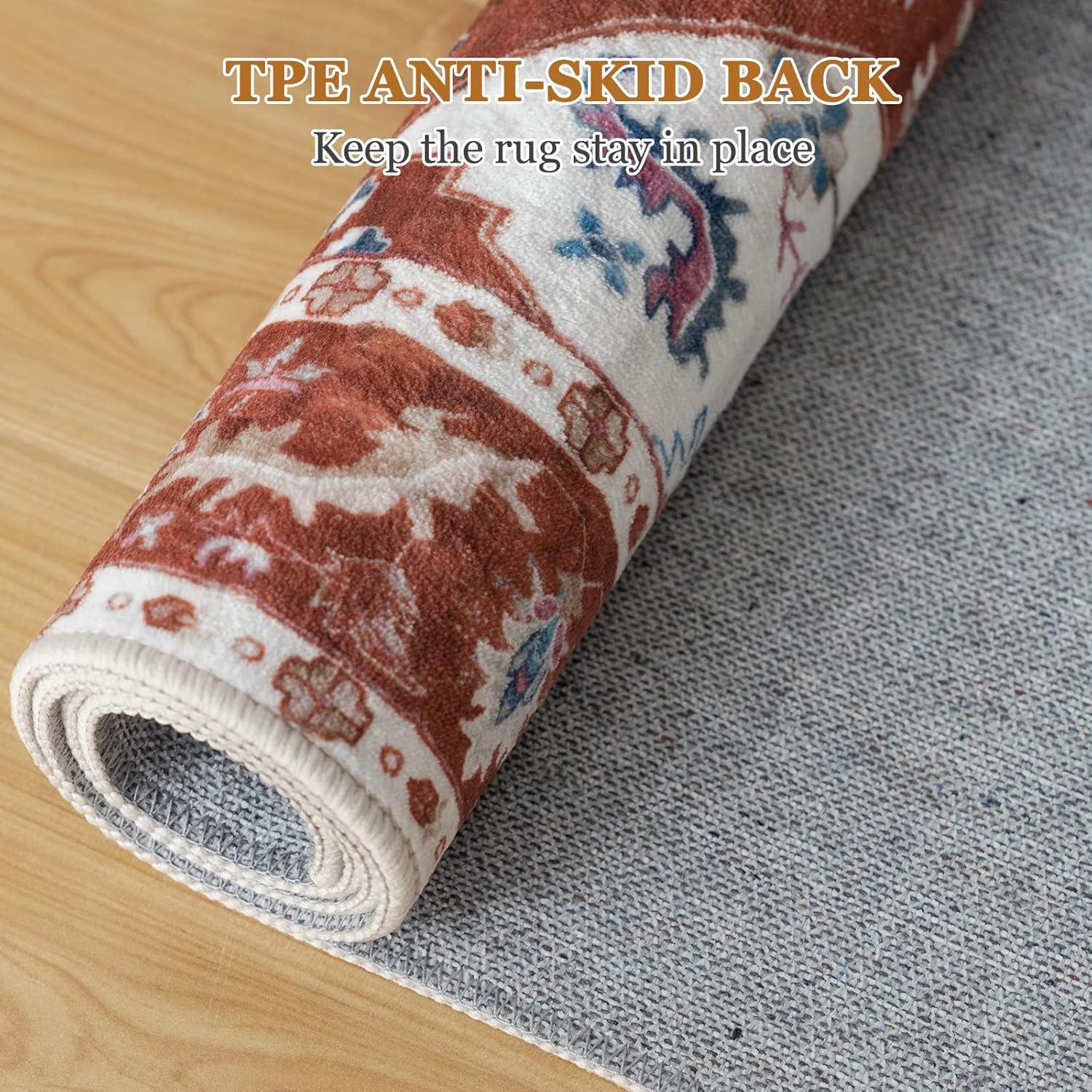 Vintage-Flauschiger Teppich 160x230 cm Orange für Wohnzimmer