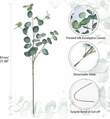 3er Set Künstliche Eukalyptus Zweige Dekozweige 81CM