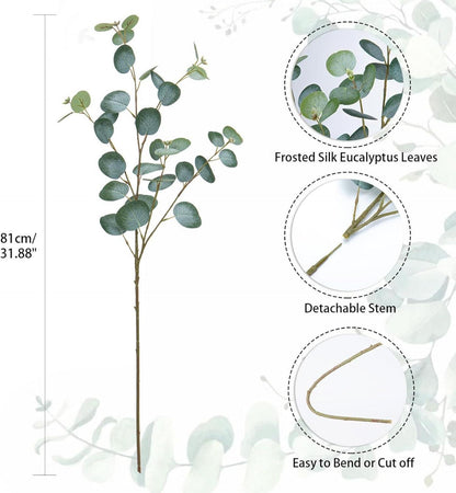 3er Set Künstliche Eukalyptus Zweige Dekozweige 81CM