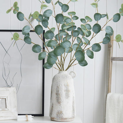 Künstliche Eukalyptus Zweige 81CM 3er Set Deko Kunstpflanze Frosted Grün