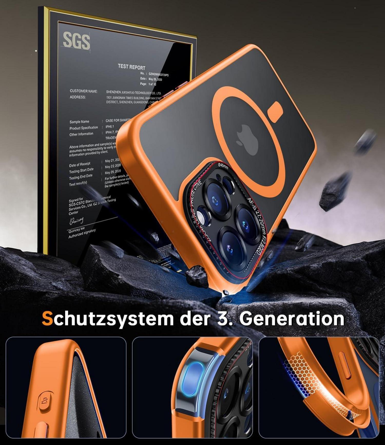 iPhone 15 Pro Max MagSafe Hülle Orange Matt Case 6,7 Zoll Schutzhülle