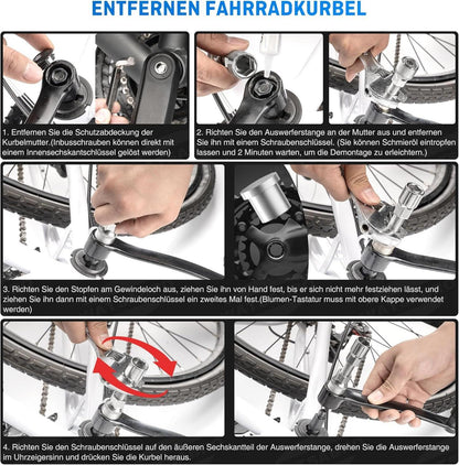 Fahrrad Kurbelabzieher 14mm Schlüssel Tretlager Werkzeug Octalink ISIS Bosch E-Bikes