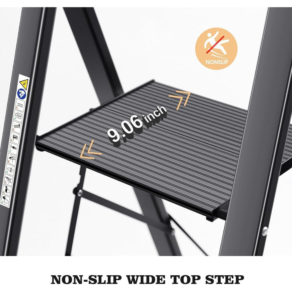 Klappbare Aluminium-Stufenleiter mit Handlauf, 5 Stufen, 150 kg