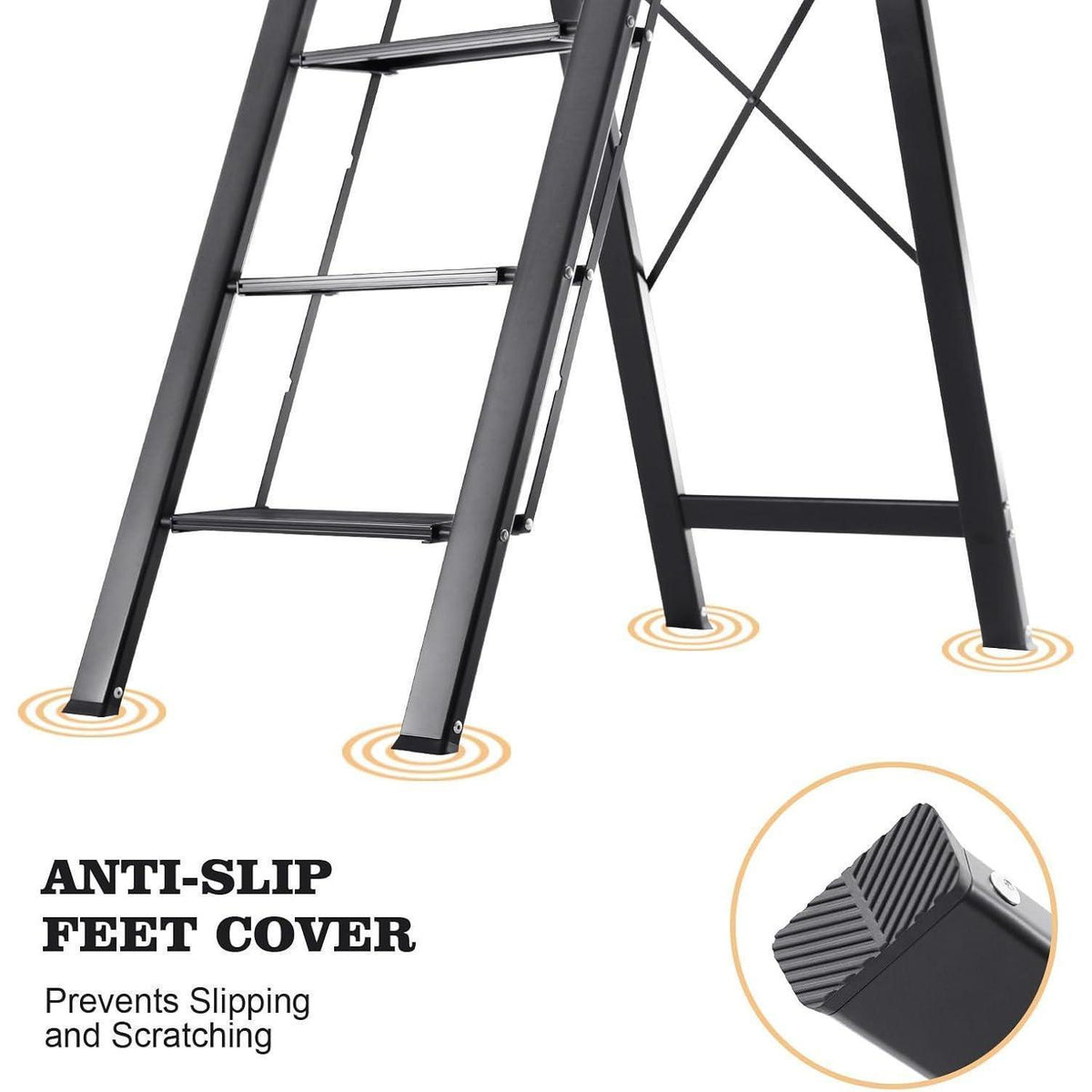 Klappbare Aluminium-Stufenleiter mit Handlauf, 5 Stufen, 150 kg