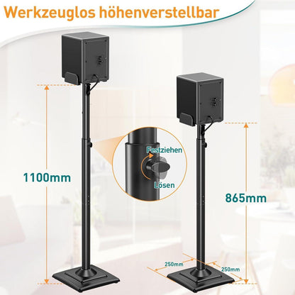 Höhenverstellbarer Lautsprecherständer mit Kabelkanal, 1