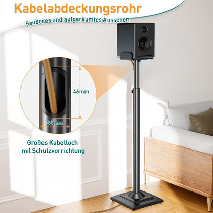Höhenverstellbarer Lautsprecherständer mit Kabelkanal, 1