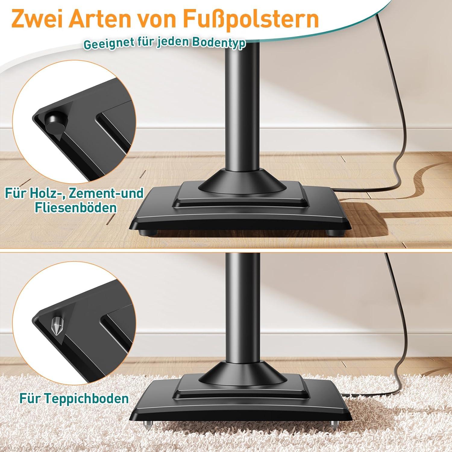 Lautsprecherständer höhenverstellbar mit Kabelkanal - 1 Paar