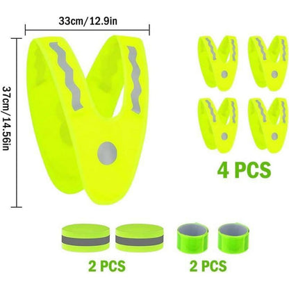 Warnweste Kinder Set: 4 Weste + 4 Reflektorbänder – Sicher & Sichtbar
