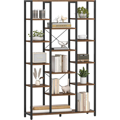 Standregal 6 Ebenen – Vintagebraun & Schwarz, 30x100x170cm