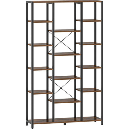 Standregal 6 Ebenen – Vintagebraun & Schwarz, 30x100x170cm