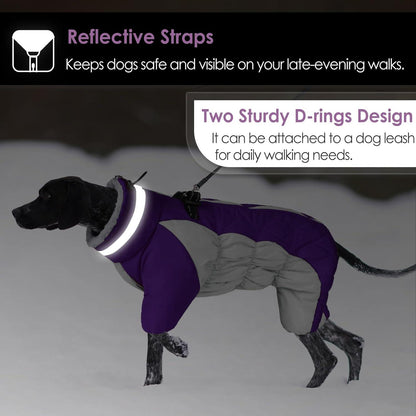 AOFITEE Hundemantel Warme Fleece Winterjacke Reflektierend M Lila