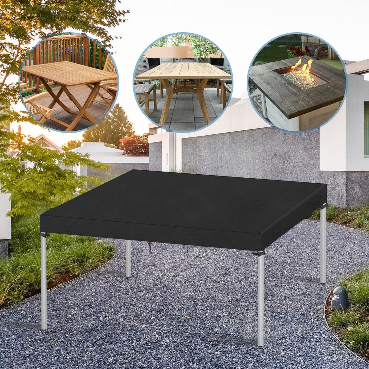 Wasserdichte Gartentisch Abdeckhaube 120x90x15cm Rechteckig