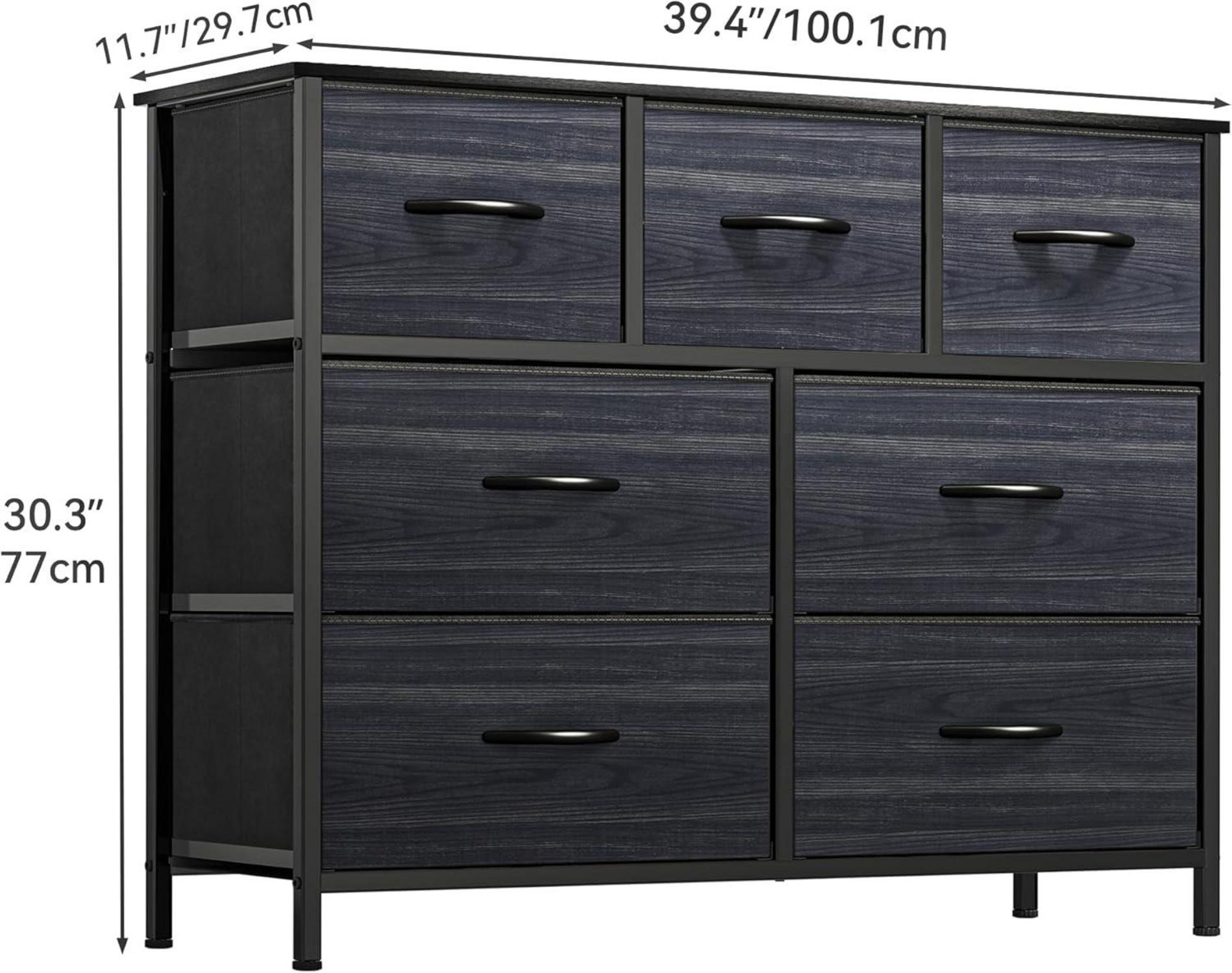 Aufbewahrungskommode mit 7 Schubladen aus Stoff, moderner Stil