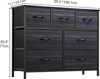 Aufbewahrungskommode mit 7 Schubladen aus Stoff, moderner Stil