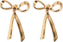 Goldene Lange Bogenohrringe für Damen - Festliche Schleifen Ohrringe