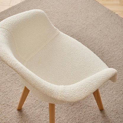 2 Esszimmerstühle im Vintage-Stil, Beige, Teddy-Samt