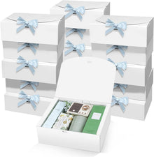 15 Stück Geschenkboxen mit Deckel, 25x20x10cm Weiß Kraftpapier