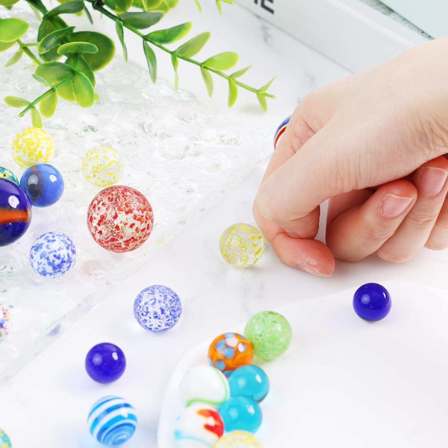Bunte Glasmurmeln 85 Stück Kinder Murmelspiel Deko Pflanzendeko