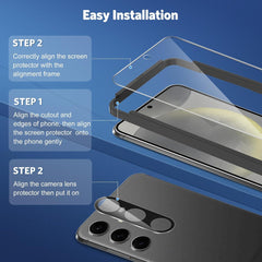 OMOTON Samsung Galaxy S24 Panzer Schutzglas 9H Härte 3+2 Stück
