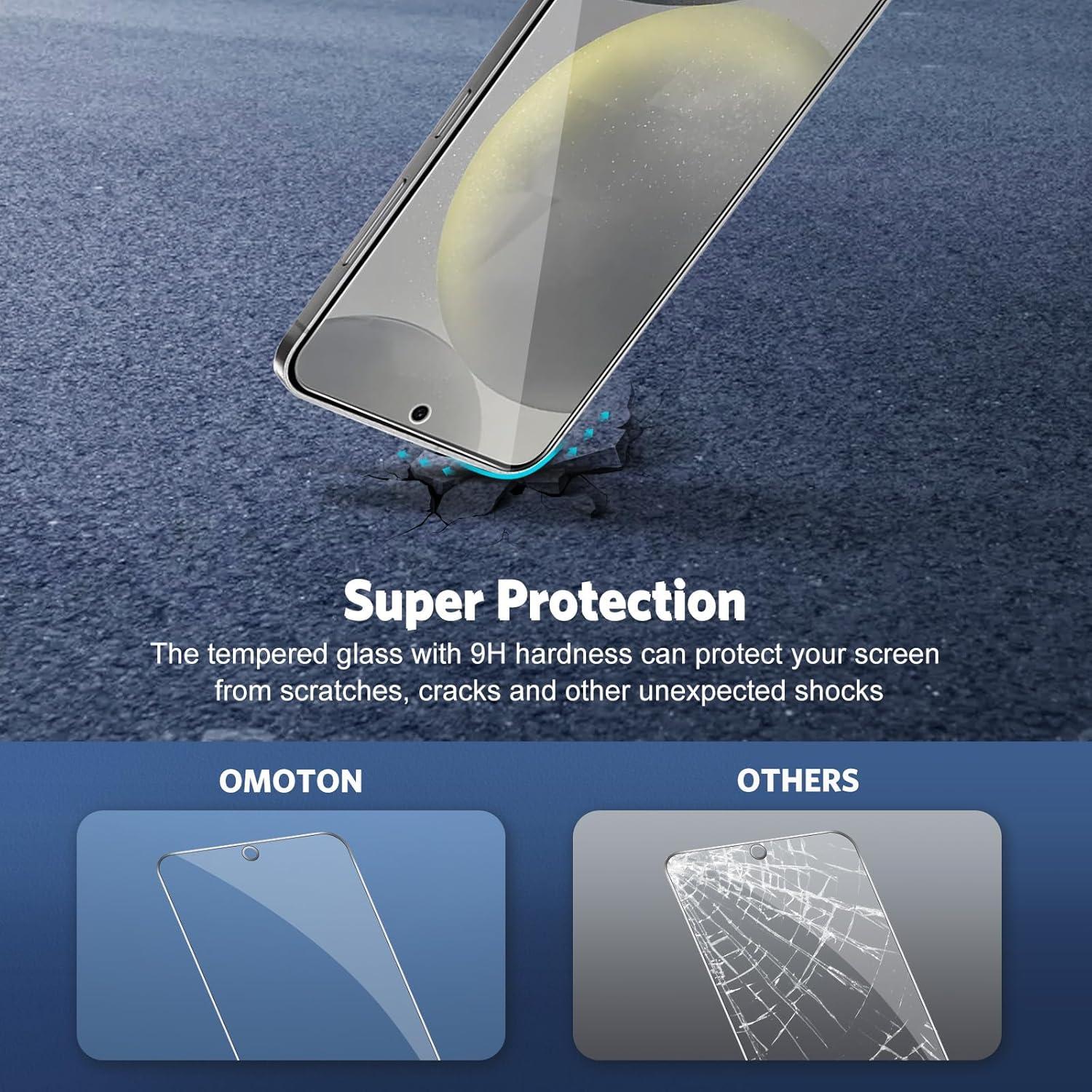 Panzer Schutzglas Samsung Galaxy S24, Rahmen, Fingerabdrucksensor, 3+2 Stk