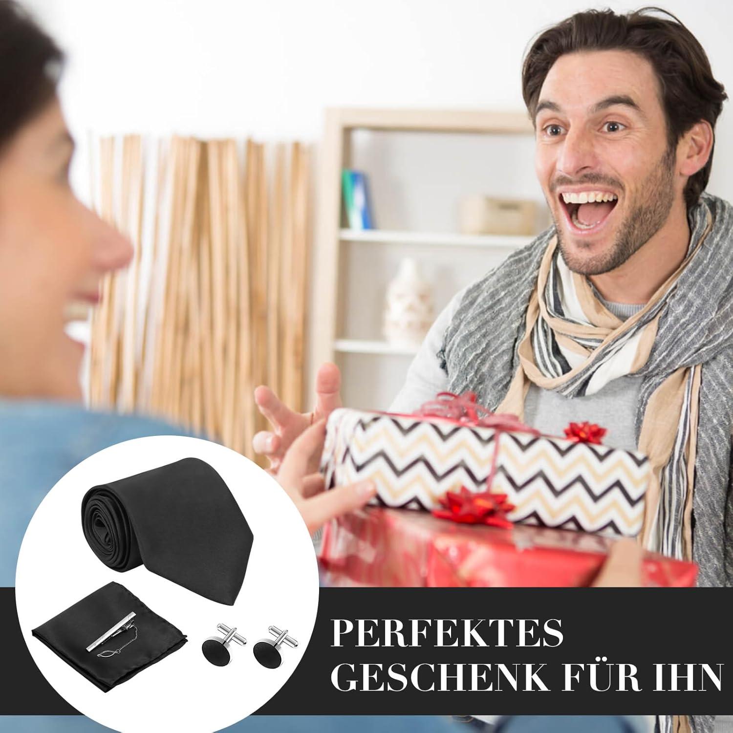 Herren Krawatten Set Seide Einstecktuch Hochzeit Party Beerdigung