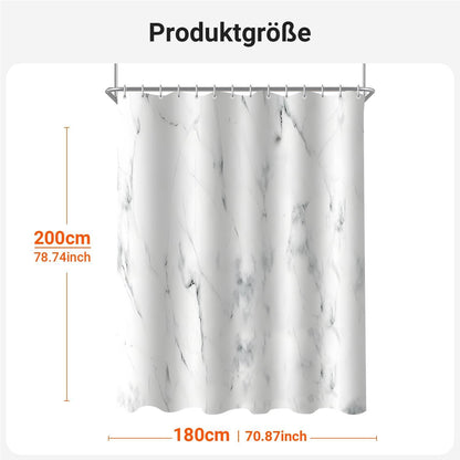 Duschvorhang 180x200cm Marmor Antischimmel Wasserdicht Polyester