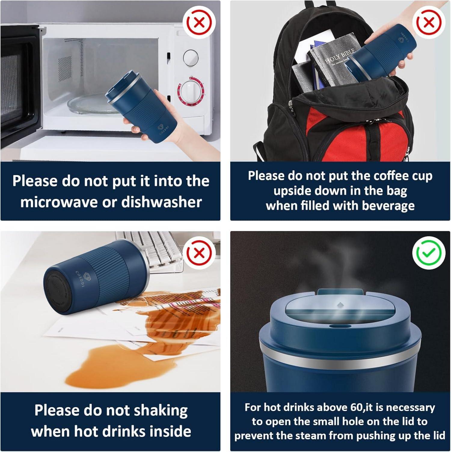 Thermobecher Isolierbecher Edelstahl Travel Mug Vakuum auslaufsicher
