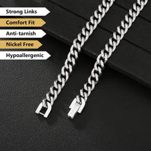 Panzerkette Herren Edelstahl 18K Gold Cuban Link 7mm 61cm