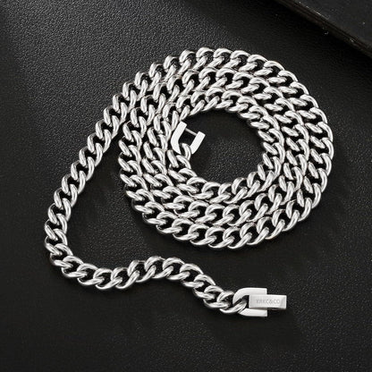 Herren Panzerkette 7mm Edelstahl Gold Cuban Link 18K 61cm Silberkette