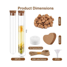 30x Reagenzgläser mit Korken für Blumen - Gastgeschenk