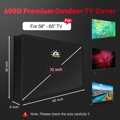 Outdoor TV Abdeckung 60-65 Zoll, Wasserdicht & UV-Schutz