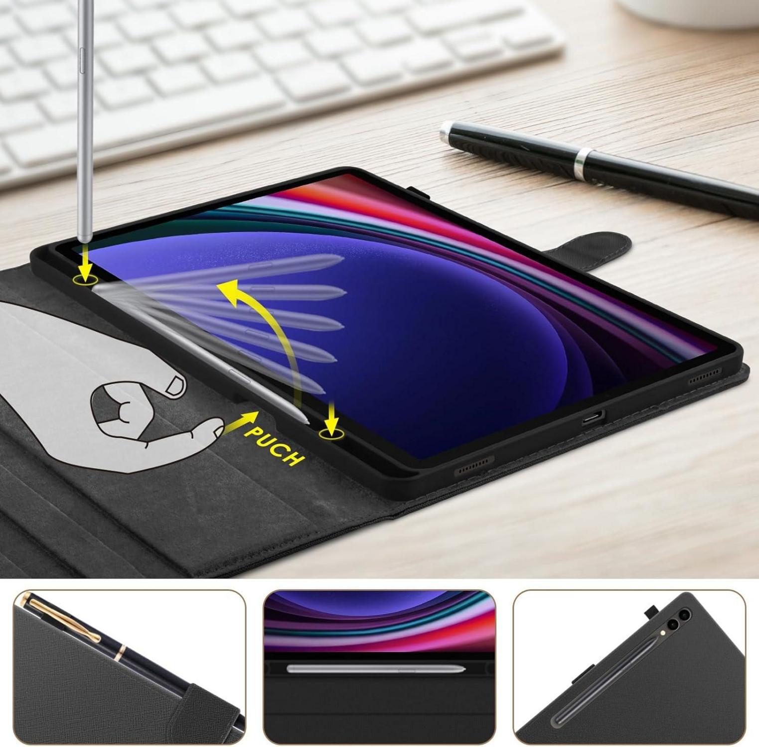 KATUMO Samsung Galaxy Tab S7 FE/S8+ Plus/S7+ Plus 12.4 Zoll Hülle Schwarz