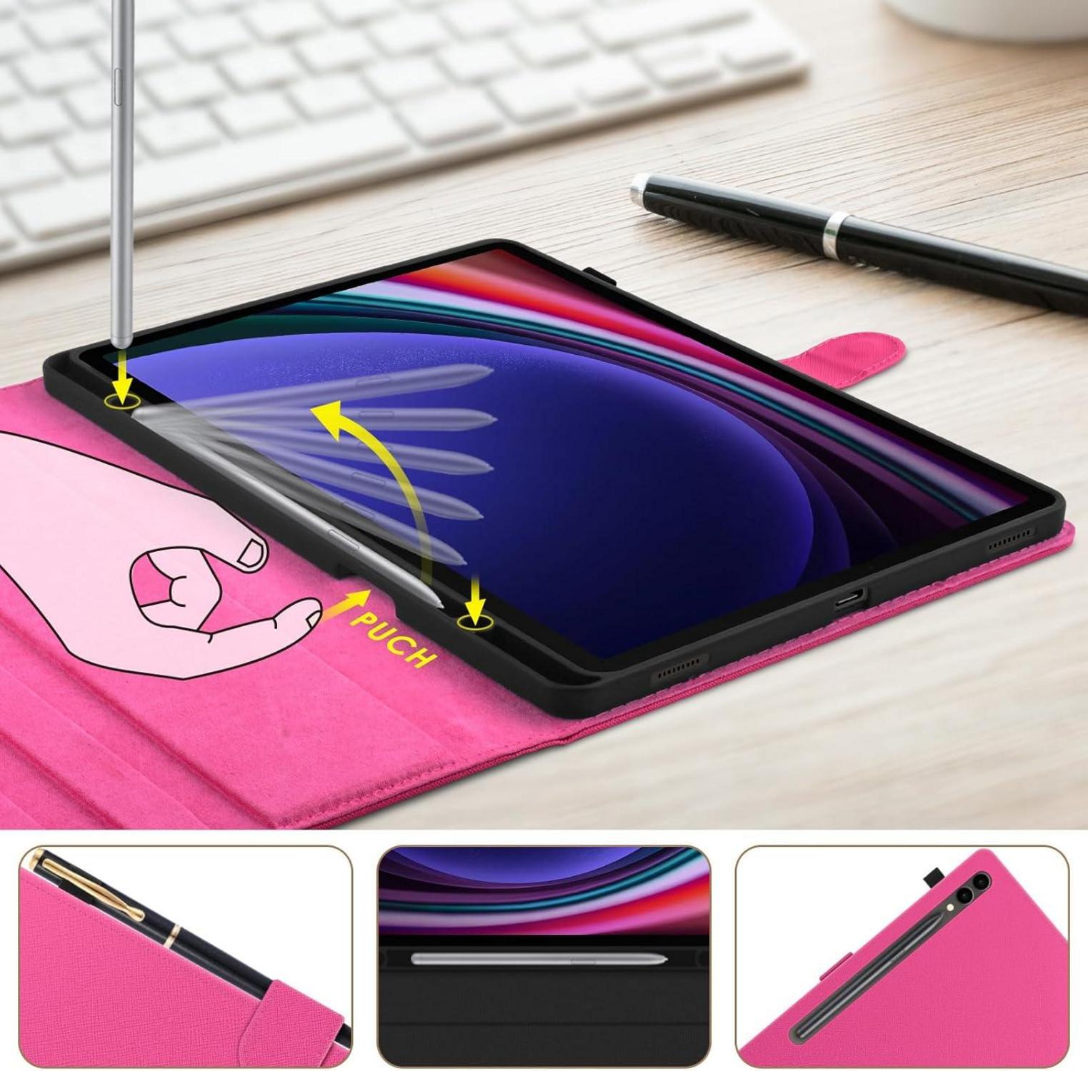 KATUMO Samsung Galaxy Tab S7 FE/S8+/S7+ Plus Hülle 12.4 Zoll Slim PU Leder Cover Rot