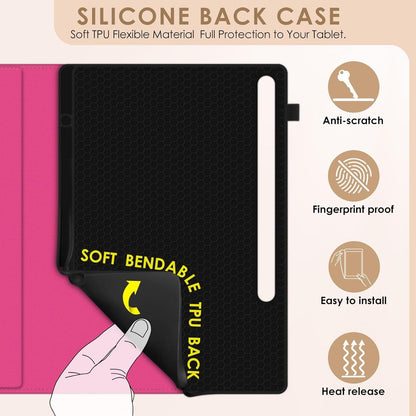 KATUMO Samsung Galaxy Tab S7 FE/S8+/S7+ Plus Hülle 12.4 Zoll Slim PU Leder Cover Rot