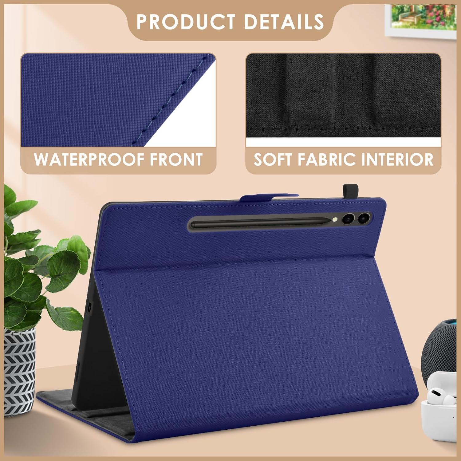 Hülle für Samsung Galaxy Tab S7 FE/S8+/S7+ Plus 12.4 Zoll mit S Pen Halter, Blau